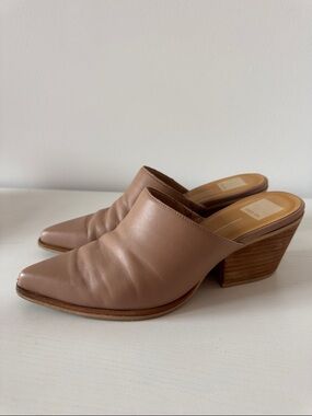 Dolce Vita Shirly Leather Mule Taupe/Cafe size 9.5 slip-on corporate summer heel